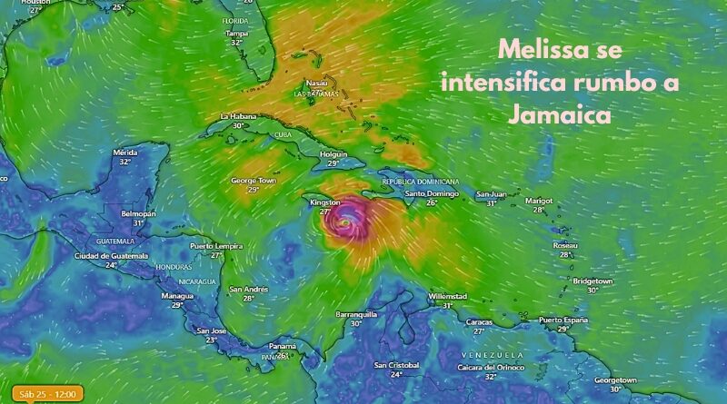 La tormenta tropical Melissa podría convertirse en huracán categoría 4, con lluvias torrenciales, marejadas y vientos destructivos sobre Jamaica y Haití.